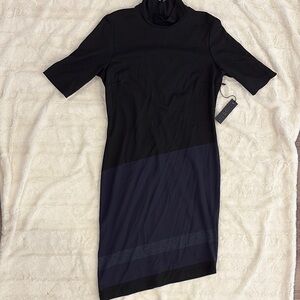 Periphery Elegant Black and deep purple-blue fitted Dress BNWT